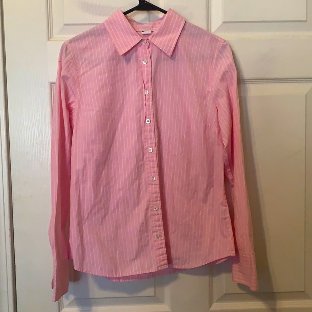 J.Crew Pink Pinstripe Oxford Button Down